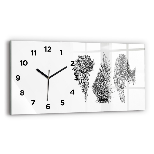 Horizontal wall clock Angel wings