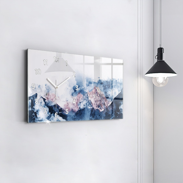 Horizontal wall clock Abstract mountain ranges