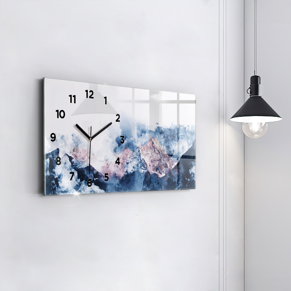 Horizontal wall clock Abstract mountain ranges