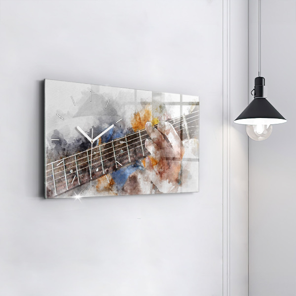 Horizontal wall clock Guitar