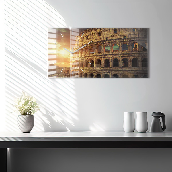 Horizontal wall clock Roman Colosseum