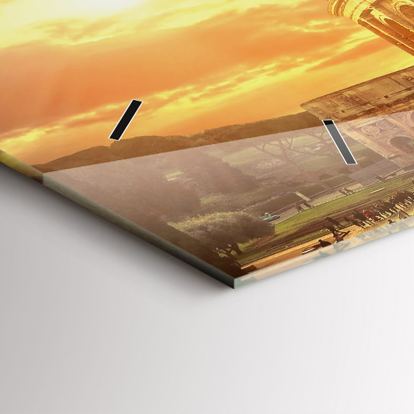 Horizontal wall clock Roman Colosseum