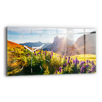 Horizontal wall clock Lavender Meadow