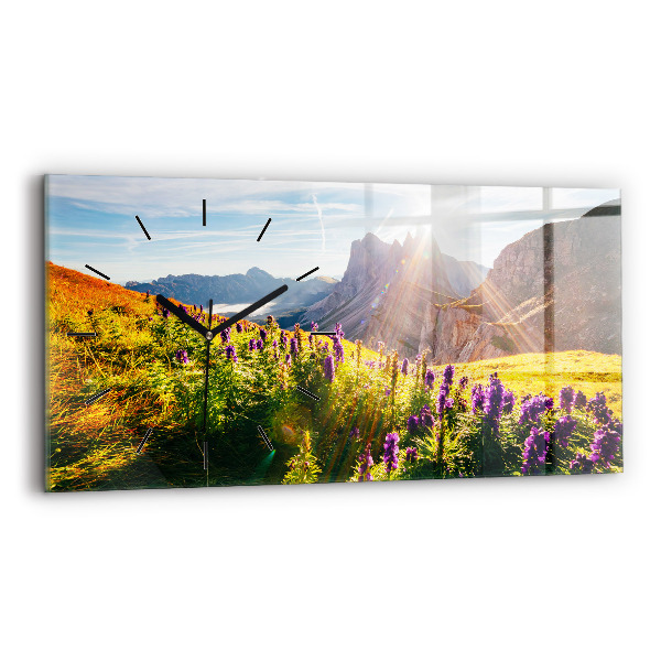 Horizontal wall clock Lavender Meadow
