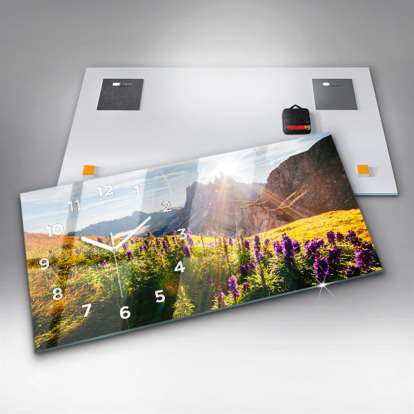 Horizontal wall clock Lavender Meadow