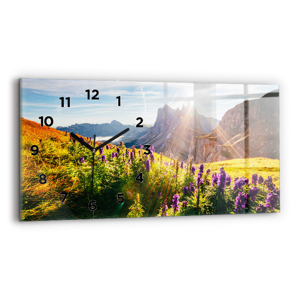 Horizontal wall clock Lavender Meadow