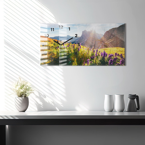 Horizontal wall clock Lavender Meadow