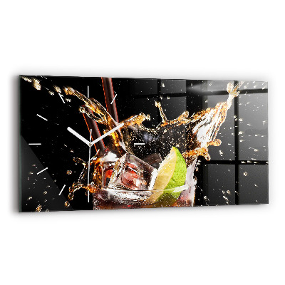 Horizontal wall clock Drink with ice