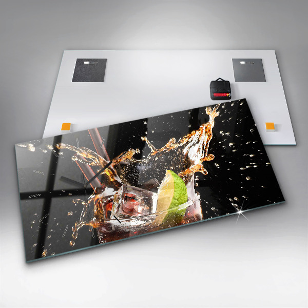 Horizontal wall clock Drink with ice