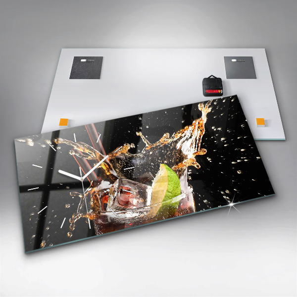 Horizontal wall clock Drink with ice