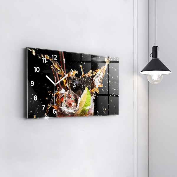 Horizontal wall clock Drink with ice