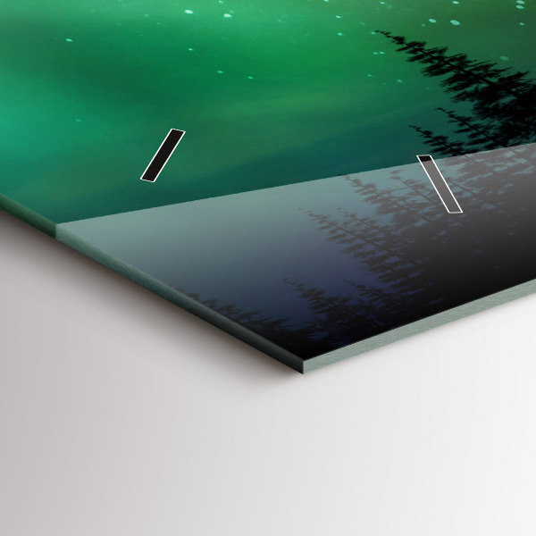 Horizontal wall clock Northern lights