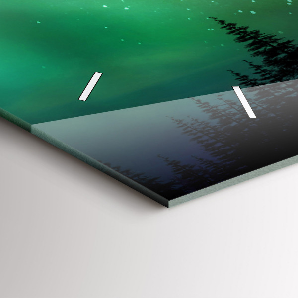 Horizontal wall clock Northern lights