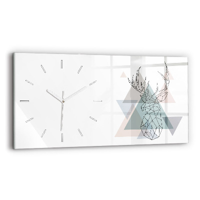 Horizontal wall clock Reindeer Scandinavian style