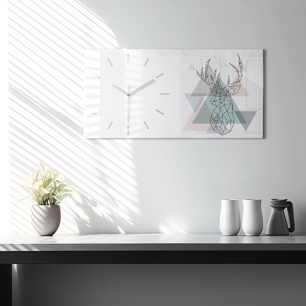 Horizontal wall clock Reindeer Scandinavian style