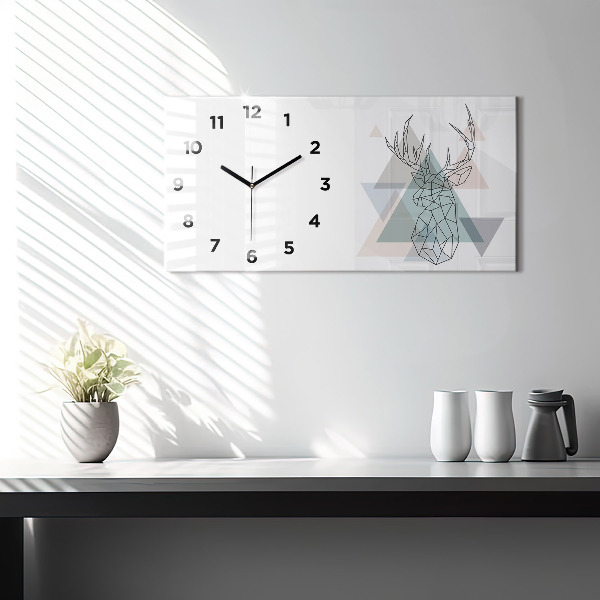 Horizontal wall clock Reindeer Scandinavian style