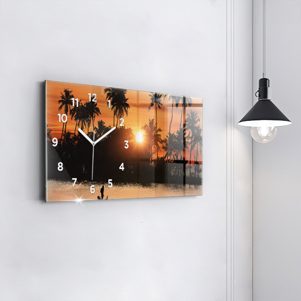 Horizontal wall clock Sunset Palm Trees Holidays