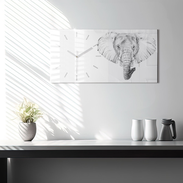 Horizontal wall clock Vector Elephant Head
