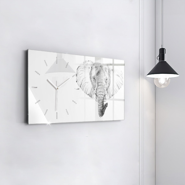 Horizontal wall clock Vector Elephant Head