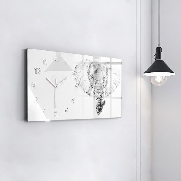 Horizontal wall clock Vector Elephant Head