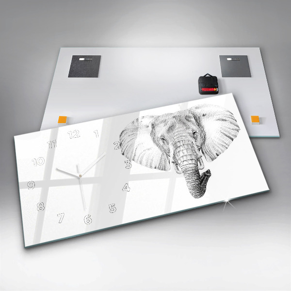 Horizontal wall clock Vector Elephant Head