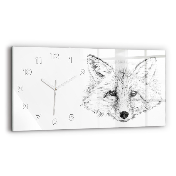 Horizontal wall clock Vector Fox Head