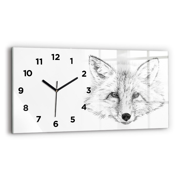 Horizontal wall clock Vector Fox Head