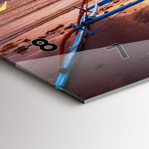 Horizontal wall clock Boat and sunset