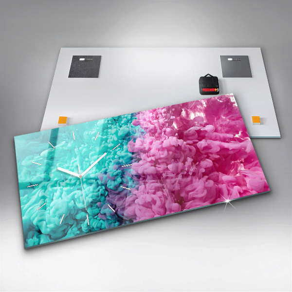 Horizontal wall clock Modern art - spots