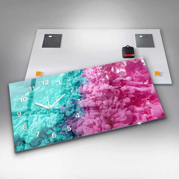 Horizontal wall clock Modern art - spots