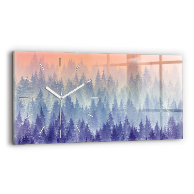 Horizontal wall clock Forest in the Fog