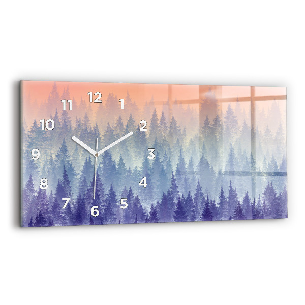 Horizontal wall clock Forest in the Fog