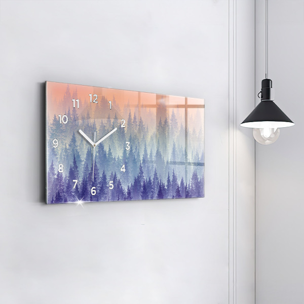 Horizontal wall clock Forest in the Fog