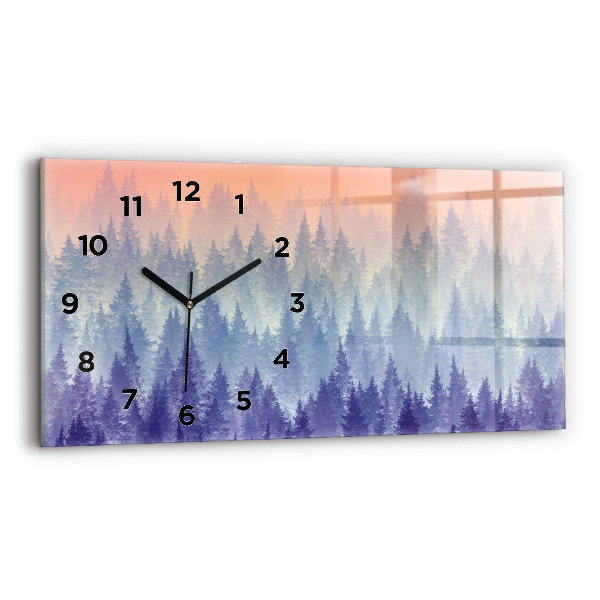 Horizontal wall clock Forest in the Fog