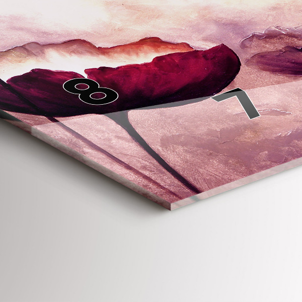 Horizontal wall clock Flowers Blooming Poppies