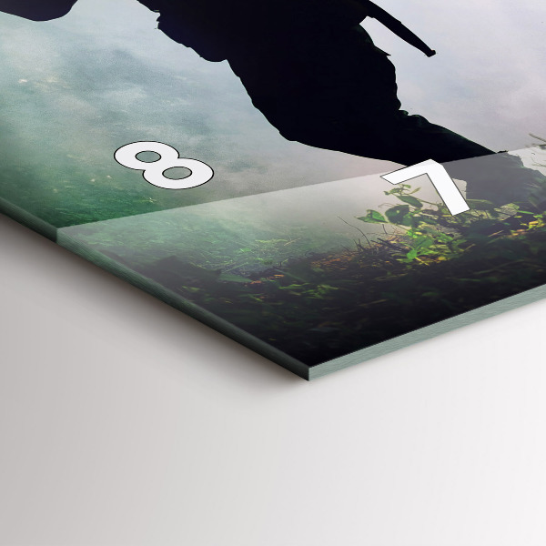 Horizontal wall clock Army in the forest soldiers