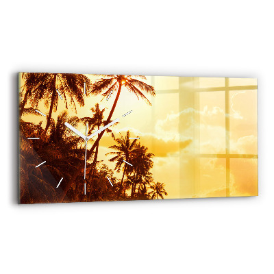 Horizontal wall clock Sunny palm trees