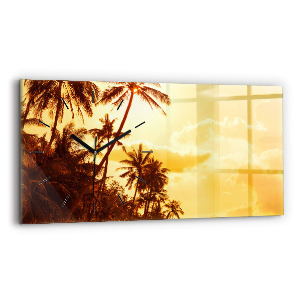 Horizontal wall clock Sunny palm trees