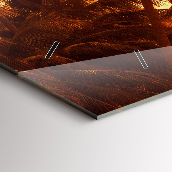 Horizontal wall clock Sunny palm trees