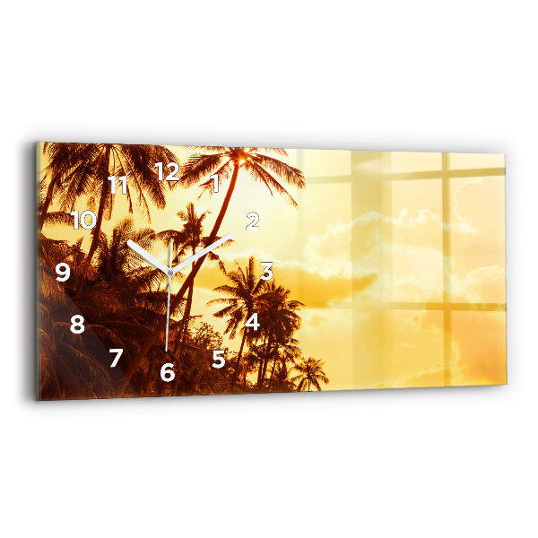 Horizontal wall clock Sunny palm trees