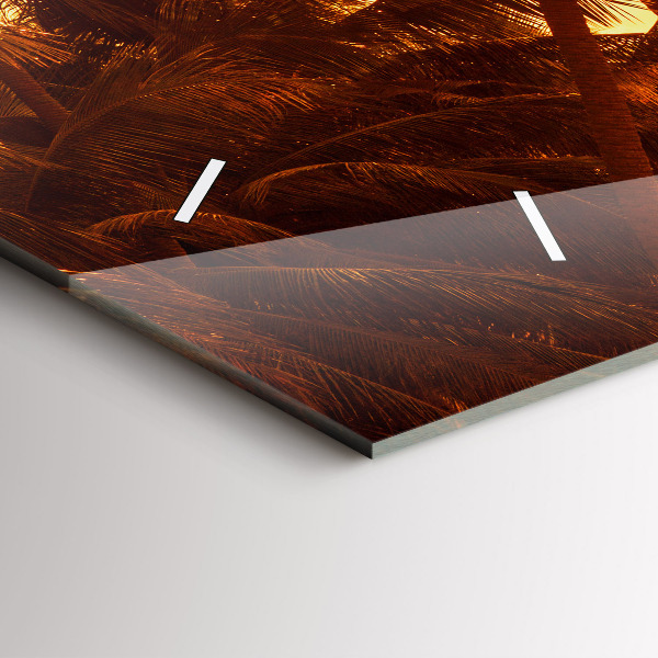 Horizontal wall clock Sunny palm trees