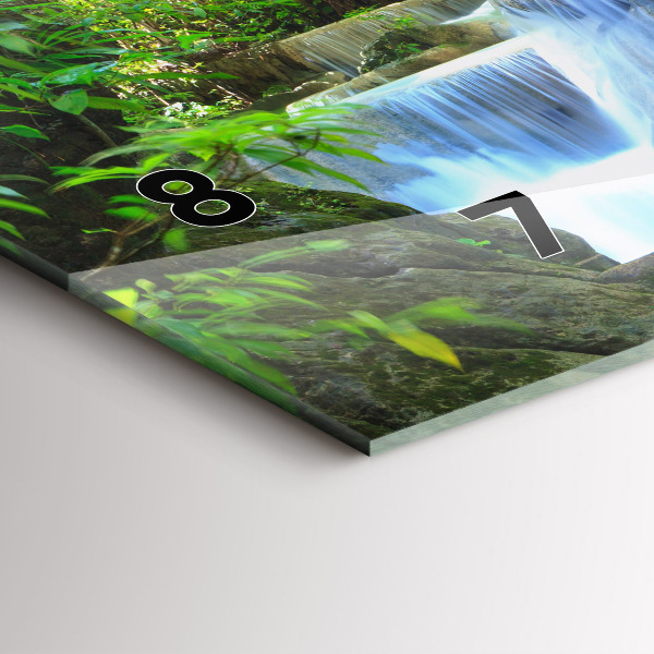 Horizontal wall clock Waterfall in the forest