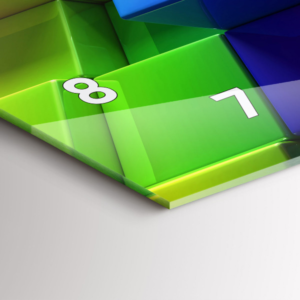 Horizontal wall clock Colored cubes