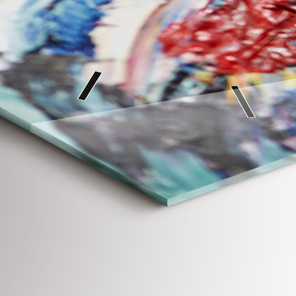 Horizontal wall clock Fragment of oil art