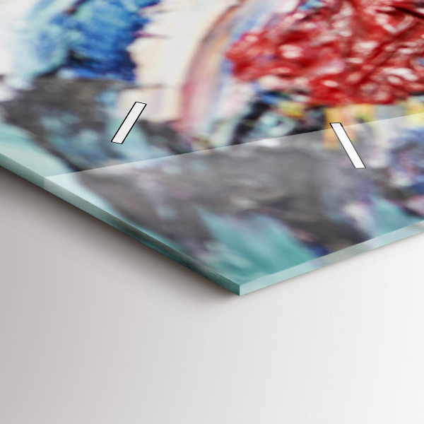 Horizontal wall clock Fragment of oil art