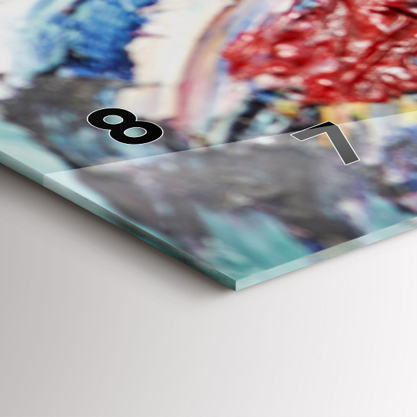 Horizontal wall clock Fragment of oil art