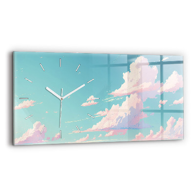 Horizontal wall clock Pastel color of the sky