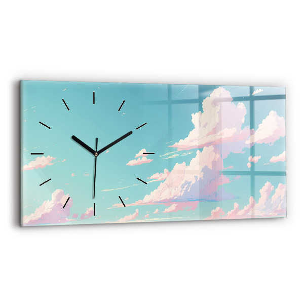 Horizontal wall clock Pastel color of the sky