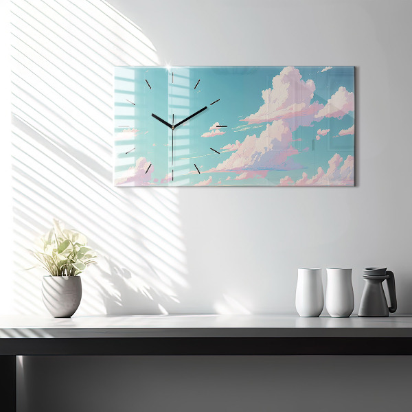 Horizontal wall clock Pastel color of the sky