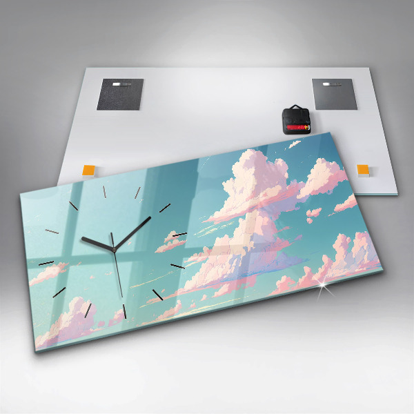 Horizontal wall clock Pastel color of the sky